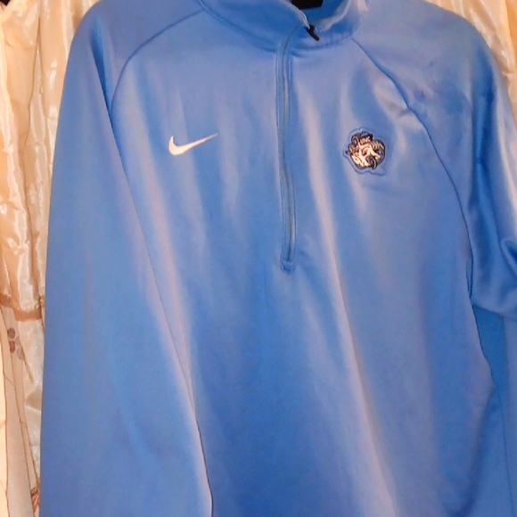 Nike UNC TARHEELS North CAROLINA Men's Blue Quarter-Zip Jacket LARGE L - Picture 1 of 3